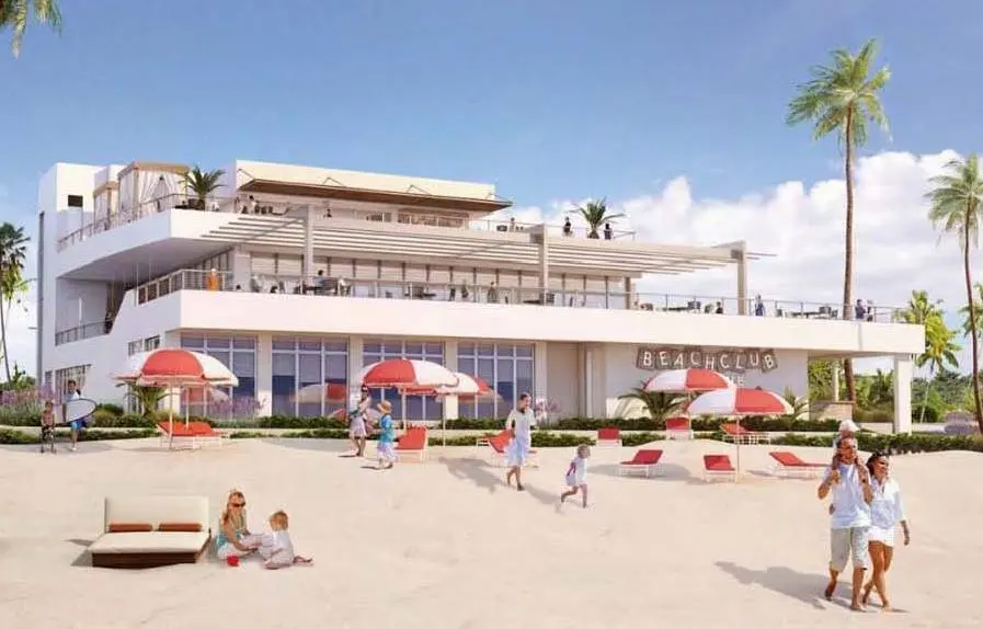 Design rendering of the Beach Club hospitality environment