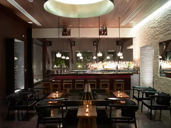 Restaurant bar and lounge interior at Michael Mina Steakhouse