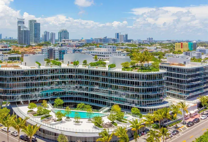 One Ocean residential building and pool deck